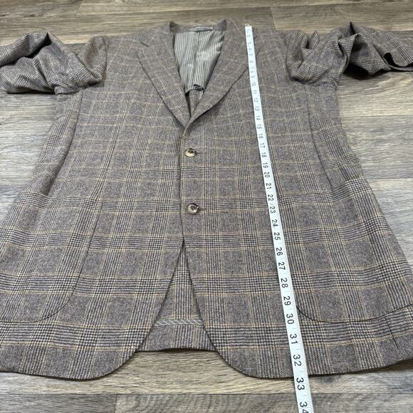 Ermenegildo Zegna Brown Houndstooth Cashmere/Wool Sport Coat Blazer Jacket 44L - Picture 7 of 16